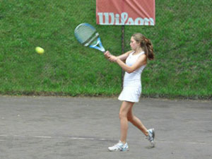 Girl Playing on Outdoor Courts
