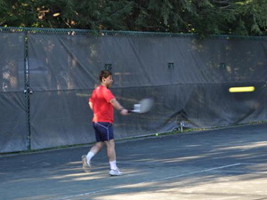 Man Playing on Outdoor Courts
